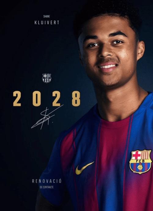 巴萨官方:克鲁伊维特之子谢恩已与俱乐部续约至2028年